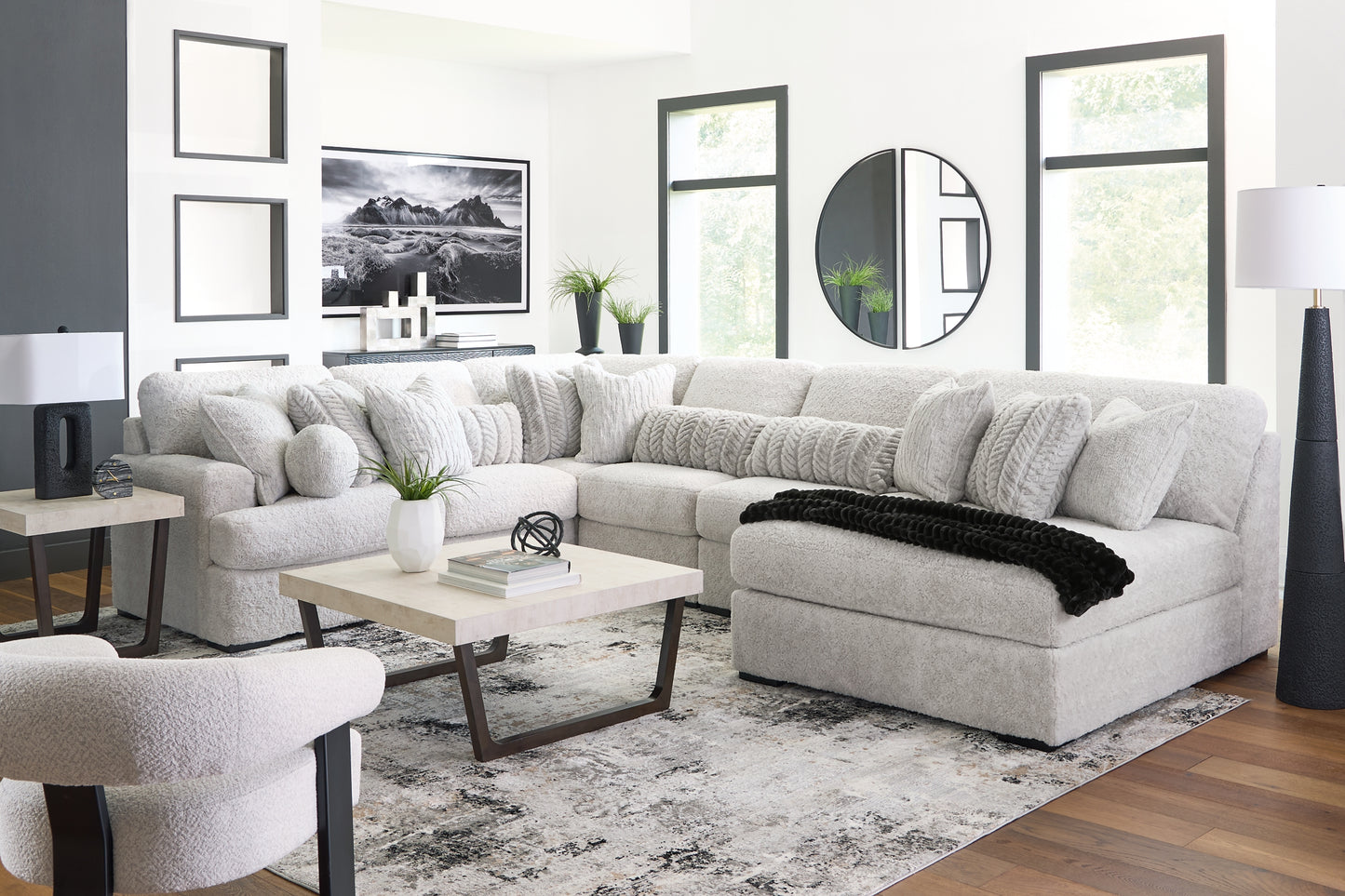 Seccional de 6 piezas Cuddle Plush con chaise longue