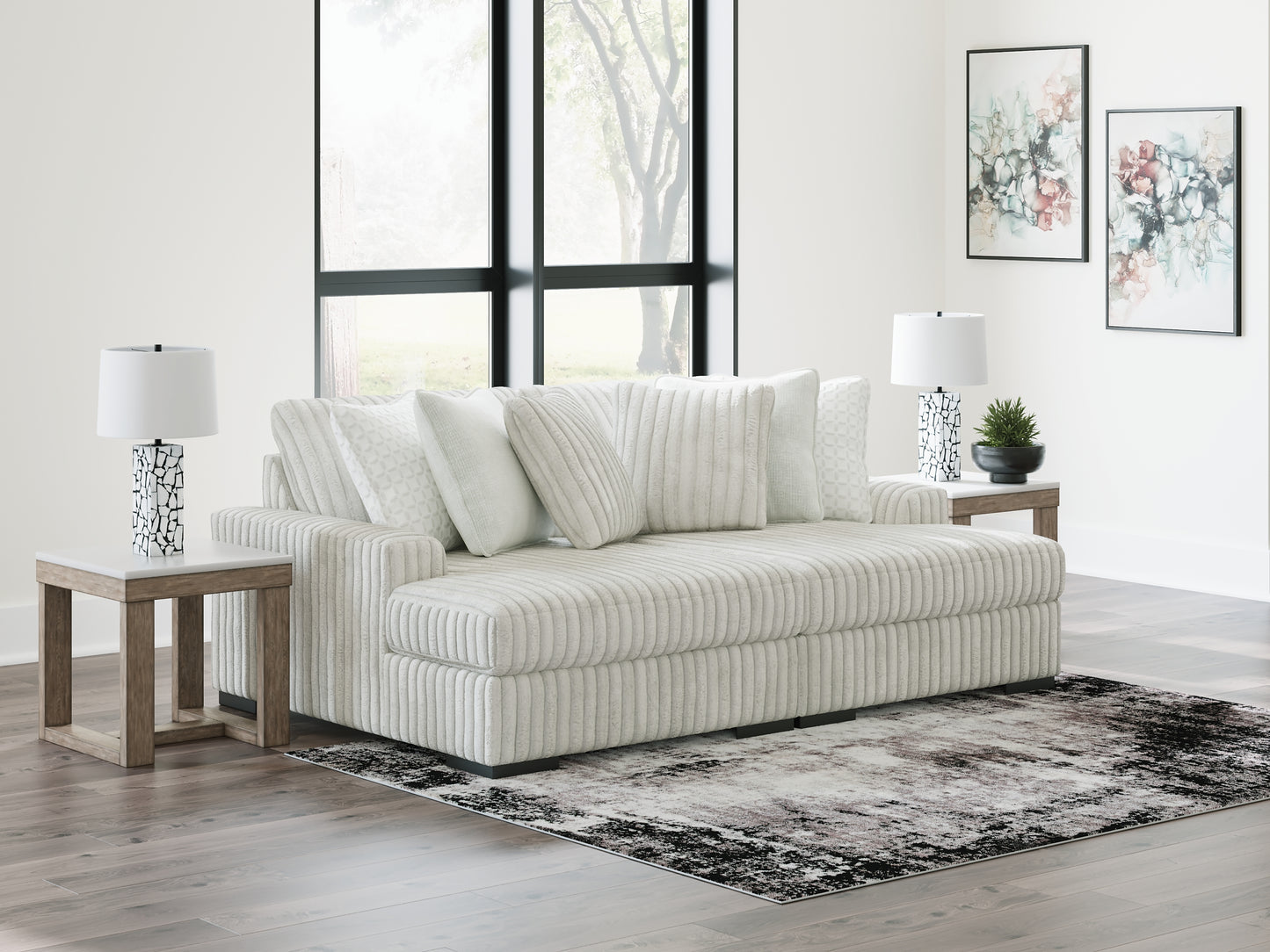 Estupendo sofá seccional de 2 piezas con chaise longue