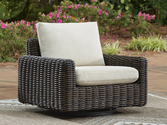 Sillón giratorio con planeador Kimora y cojín