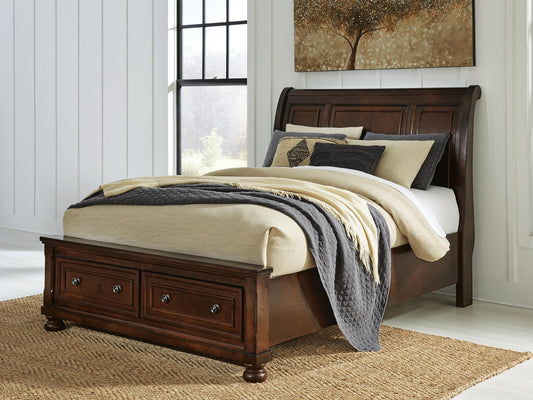 Cama tipo trineo Porter Queen con espacio de almacenamiento