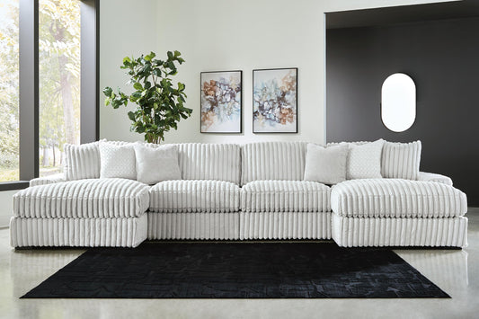Estupendo seccional de 4 piezas con chaise longue doble