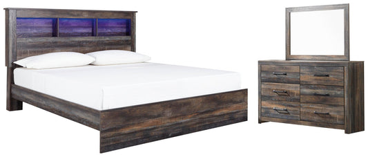Cama con librería y tocador con espejo Drystan King
