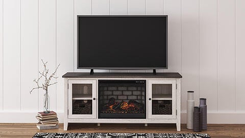 Ashley Express - Mueble para TV Dorrinson de 60" con chimenea eléctrica