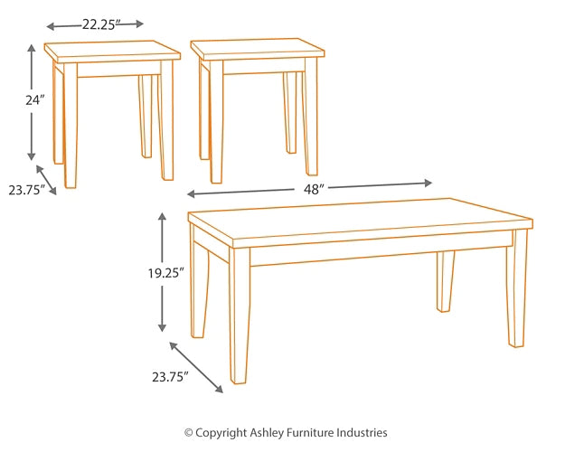 Ashley Express - Juego de mesa auxiliar Maysville (3 piezas)