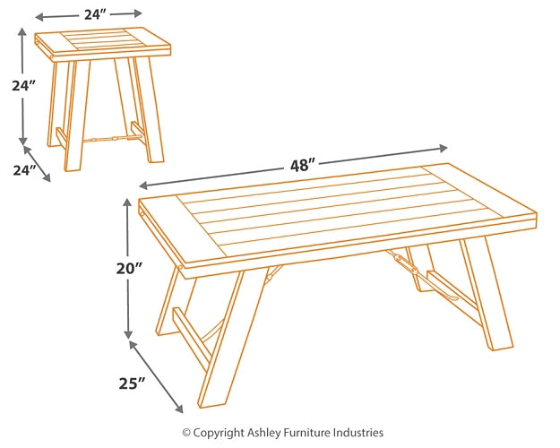 Ashley Express - Juego de mesa auxiliar Noorbrook (3 piezas)