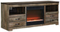 Mueble para TV Trinell de 63" con chimenea eléctrica