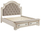 Cama tapizada con almacenaje Realyn