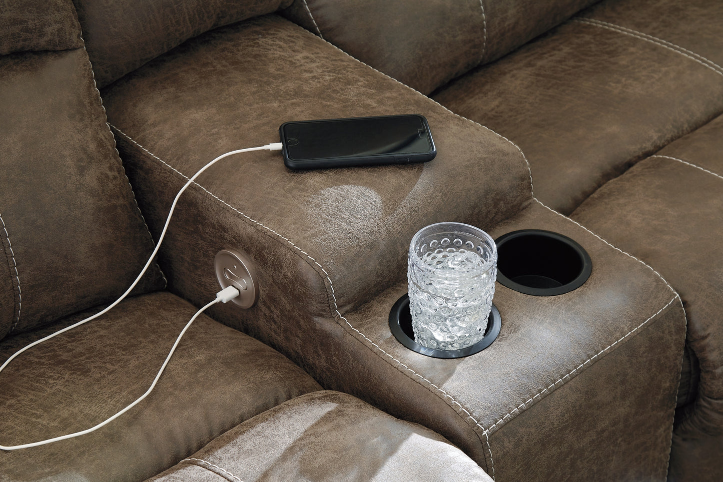 Sofá seccional reclinable eléctrico de dos piezas Segburg