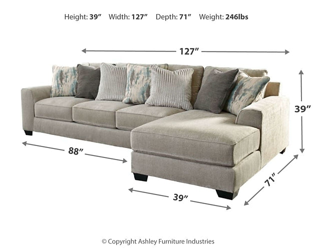 Seccional Ardsley de dos piezas con chaise longue