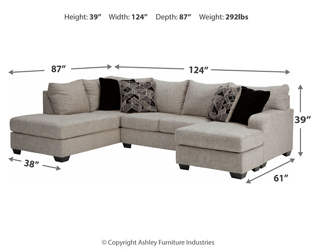 Seccional Megginson de 2 piezas con chaise longue