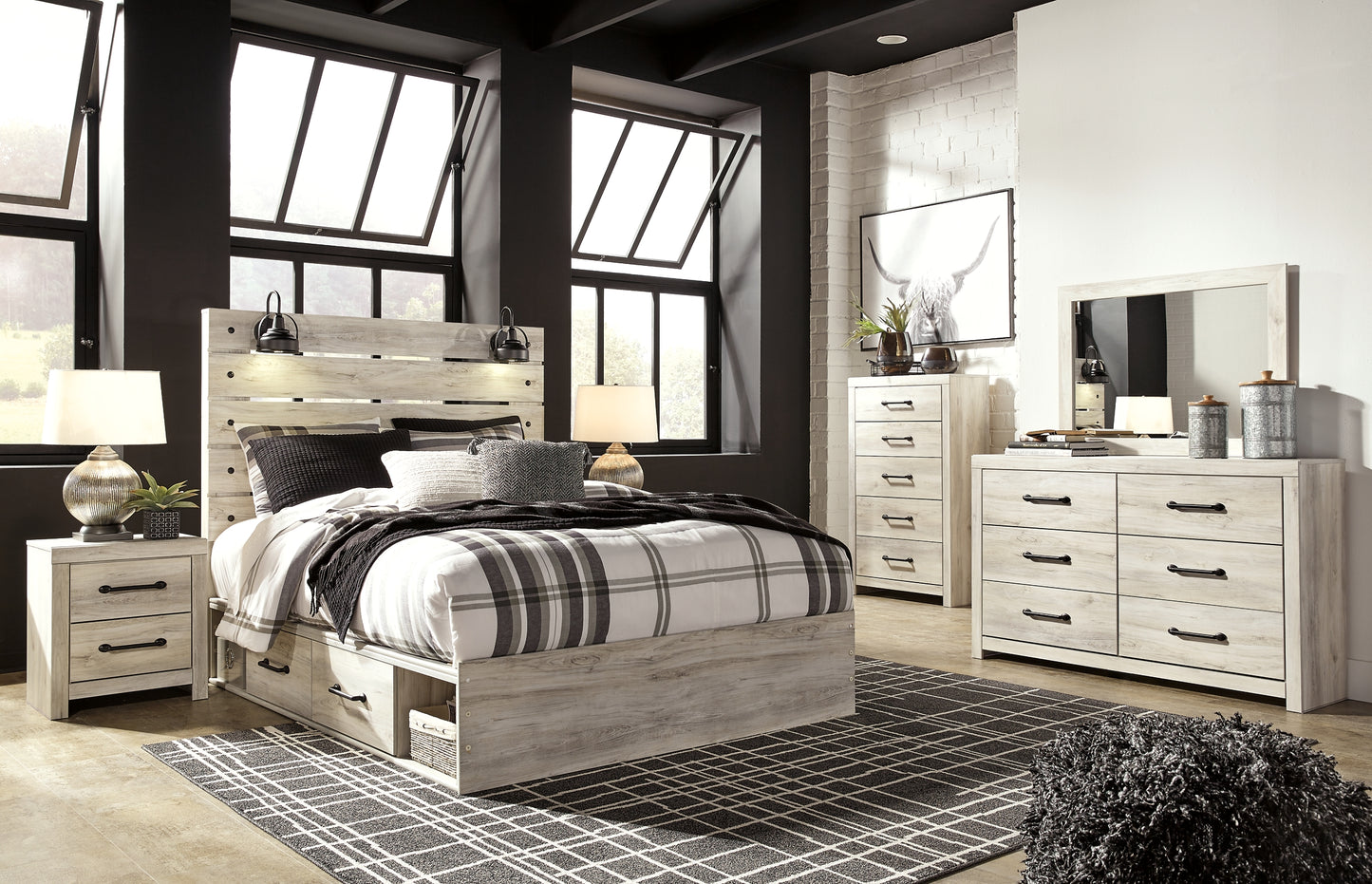 Cama con paneles Cambeck y dos cajones de almacenamiento