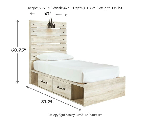 Cama con paneles Cambeck y dos cajones de almacenamiento