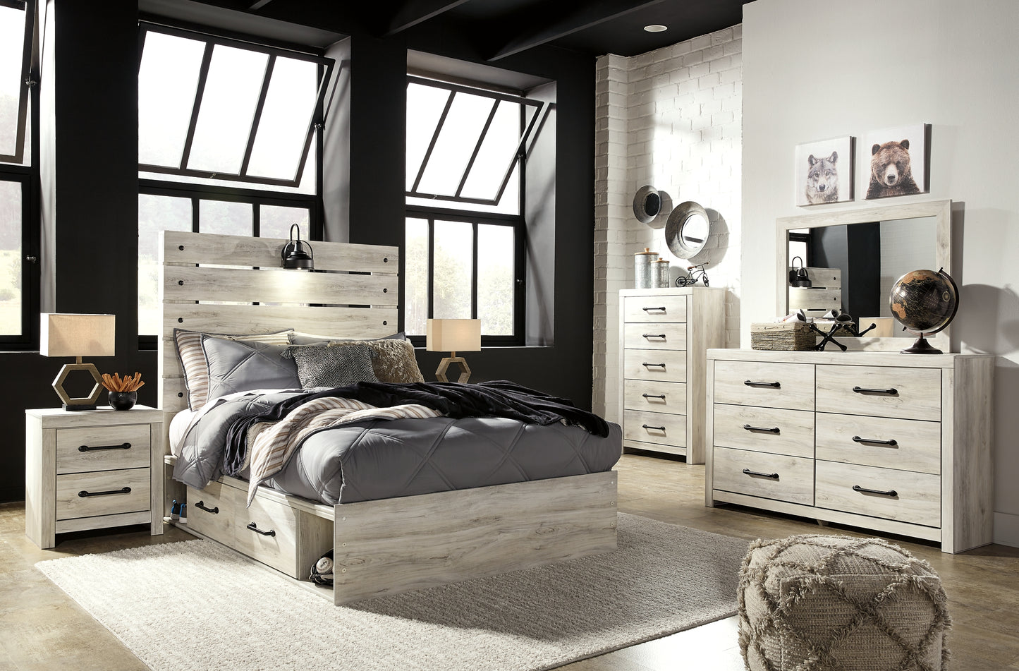 Cama con paneles Cambeck y dos cajones de almacenamiento