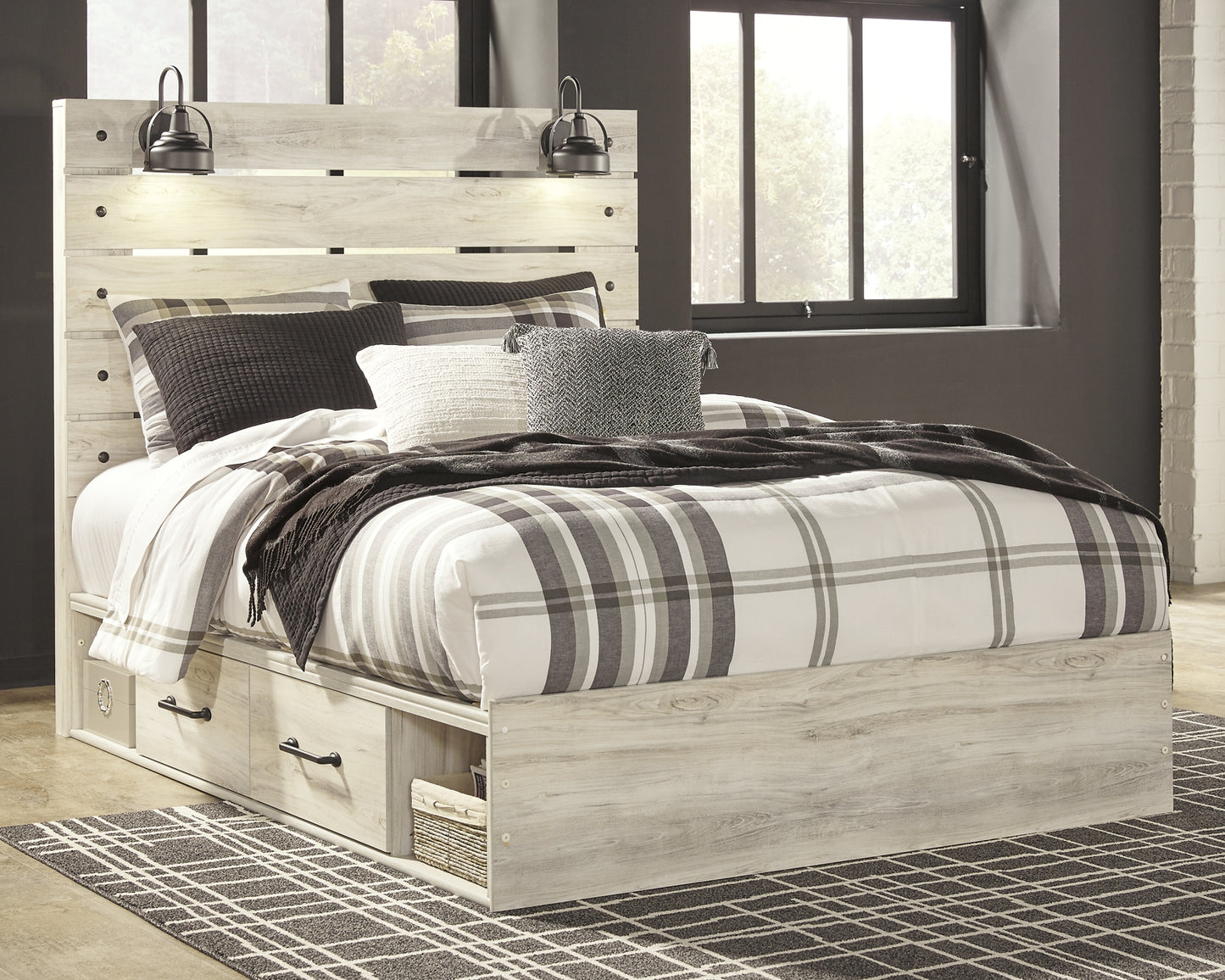 Cama con paneles Cambeck y dos cajones de almacenamiento
