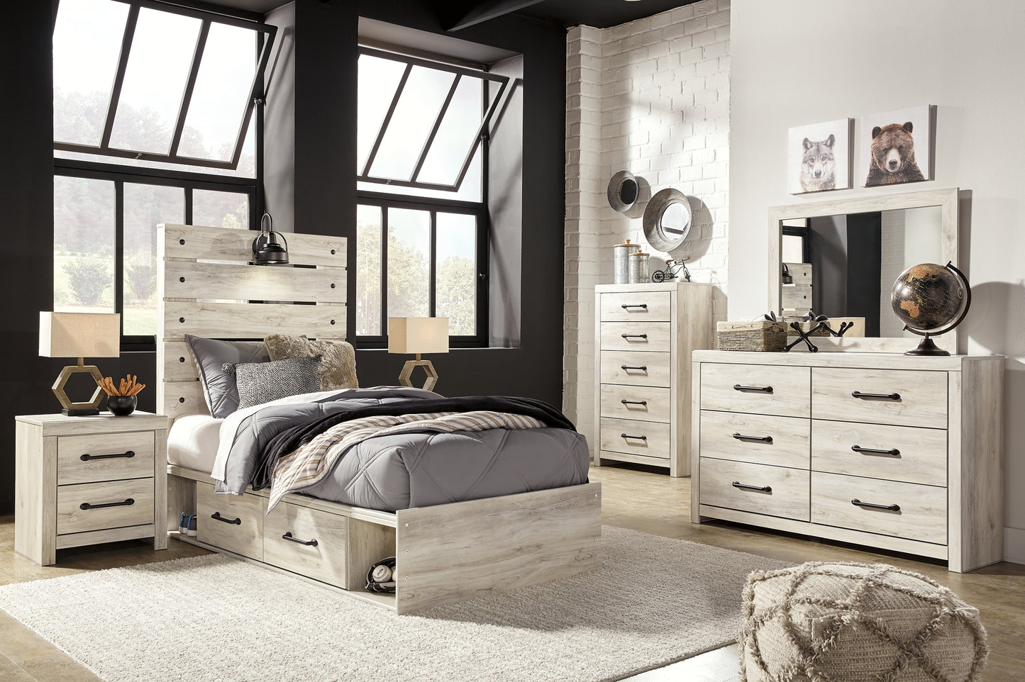 Cama con paneles Cambeck y dos cajones de almacenamiento