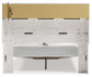 Cama-librería tapizada Altyra con espacio de almacenamiento