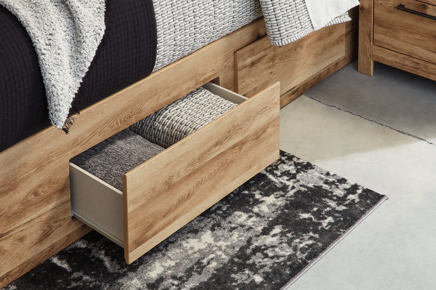 Cama Hyanna con almacenamiento y 1 cajón debajo