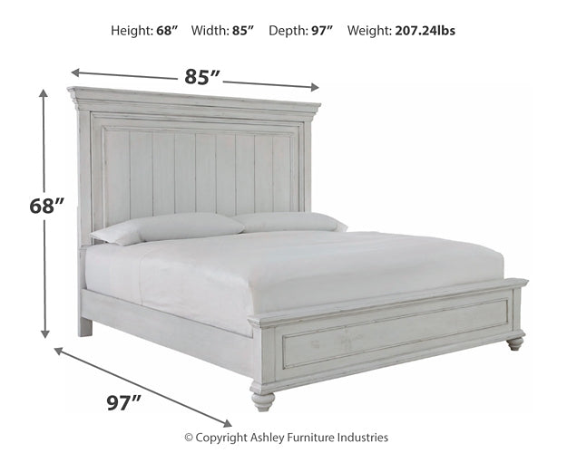 Cama Kanwyn Queen con paneles y tocador con espejo