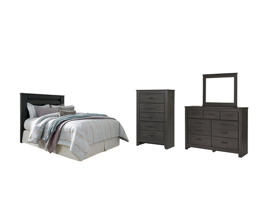 Cabecera Brinxton tamaño queen/completo con tocador y cómoda con espejo