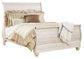Cama tipo trineo Willowton con cómoda y arcón con espejo