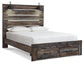 Cama Drystan Queen con dos cajones y tocador con espejo
