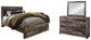 Cama Queen Derekson con dos cajones y tocador con espejo