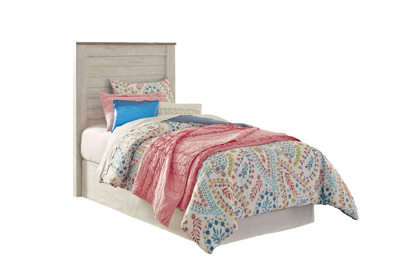 Cabecero Willowton con panel, cómoda y espejo