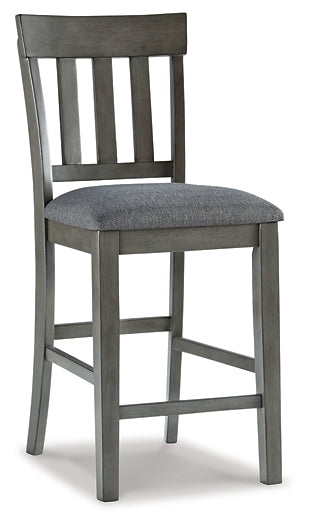 Ashley Express - Mesa de comedor Hallanden de altura de mostrador y 6 taburetes