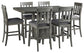 Ashley Express - Mesa de comedor Hallanden de altura de mostrador y 6 taburetes