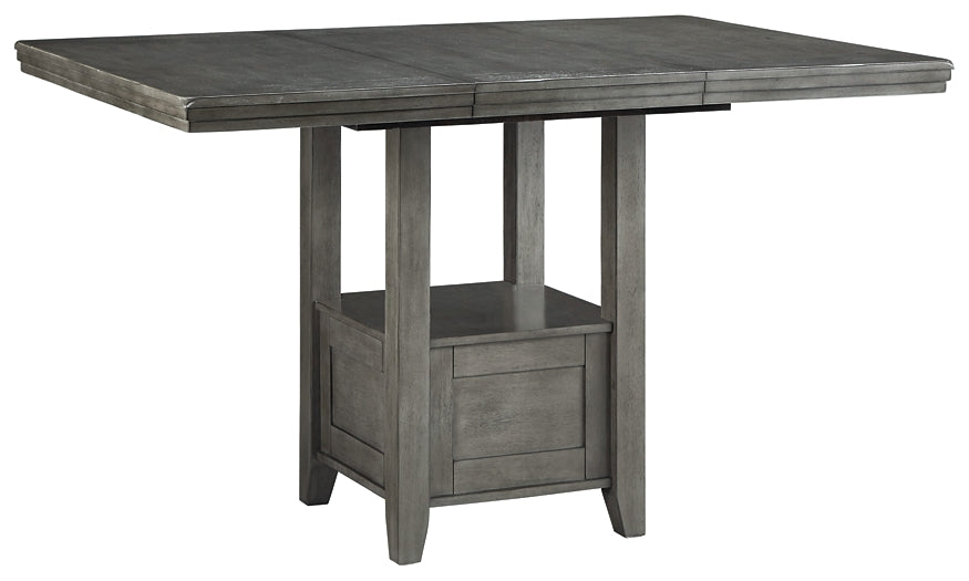 Ashley Express - Mesa de comedor Hallanden de altura de mostrador y 4 taburetes