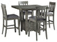 Ashley Express - Mesa de comedor Hallanden de altura de mostrador y 4 taburetes