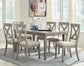 Ashley Express - Mesa de comedor Parellen y 6 sillas