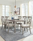 Ashley Express - Mesa de comedor Parellen y 6 sillas