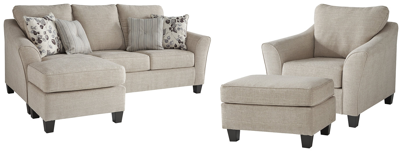 Sofá, chaise longue y otomana Abney