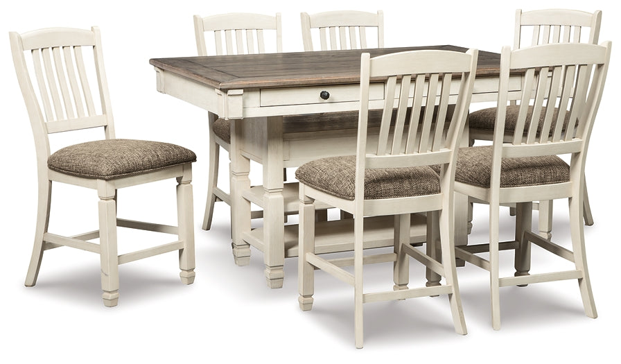 Mesa de comedor Bolanburg de altura de mostrador y 6 taburetes