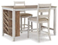 Ashley Express - Mesa de comedor Skempton de altura de mostrador y dos taburetes