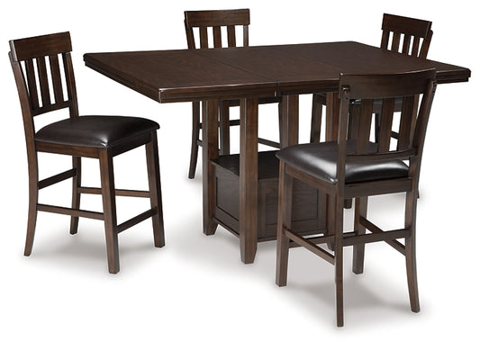 Ashley Express - Mesa de comedor Haddigan de altura de mostrador y 4 taburetes