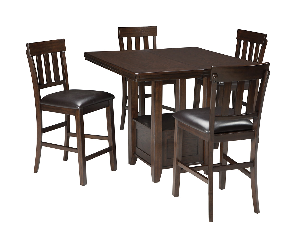 Ashley Express - Mesa de comedor Haddigan de altura de mostrador y 4 taburetes