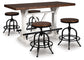 Ashley Express - Mesa de comedor Valebeck de altura de mostrador y 4 taburetes