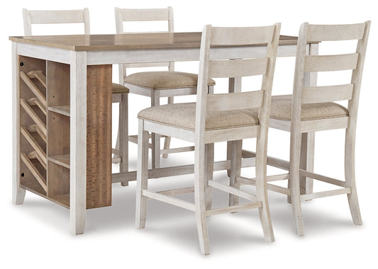 Ashley Express - Mesa de comedor Skempton de altura de mostrador y 4 taburetes