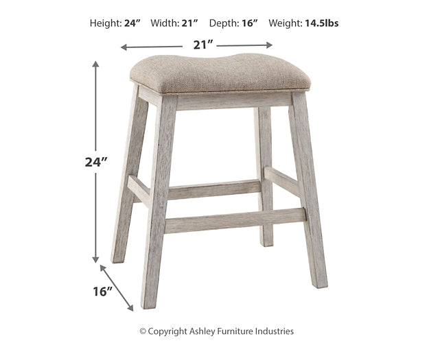 Ashley Express - Mesa de comedor Skempton de altura de mostrador y dos taburetes