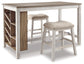 Ashley Express - Mesa de comedor Skempton de altura de mostrador y dos taburetes
