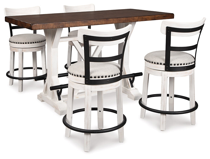 Ashley Express - Mesa de comedor Valebeck de altura de mostrador y 4 taburetes
