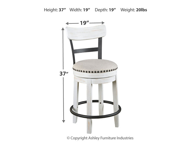 Ashley Express - Mesa de comedor Valebeck de altura de mostrador y 4 taburetes