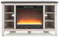 Ashley Express - Mueble de TV esquinero Dorrinson con chimenea eléctrica