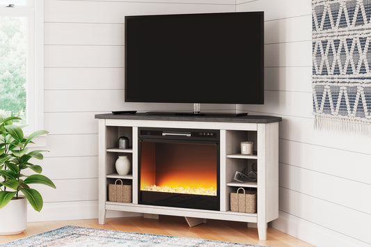 Ashley Express - Mueble de TV esquinero Dorrinson con chimenea eléctrica
