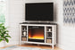 Ashley Express - Mueble de TV esquinero Dorrinson con chimenea eléctrica