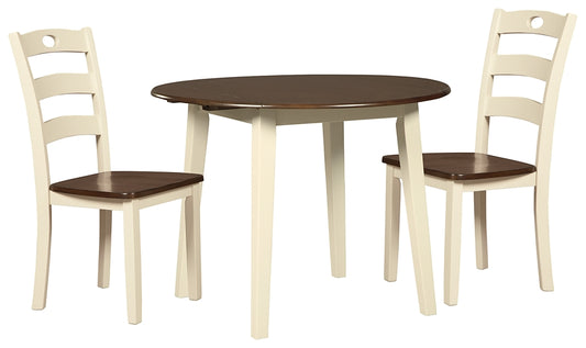 Ashley Express - Mesa de comedor Woodanville y dos sillas