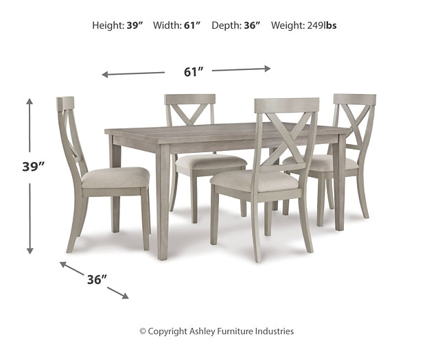 Ashley Express - Mesa de comedor Parellen y 4 sillas