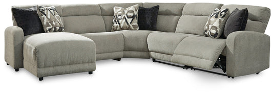 Colleyville - Seccional reclinable eléctrico de 5 piezas con chaise longue